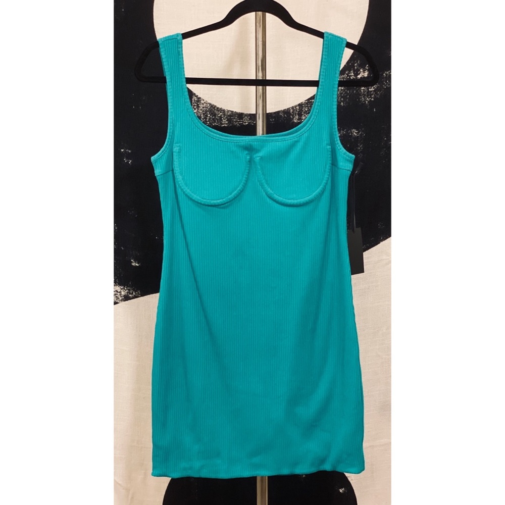 h:ours LRG “Rita” Teal Mini Dress